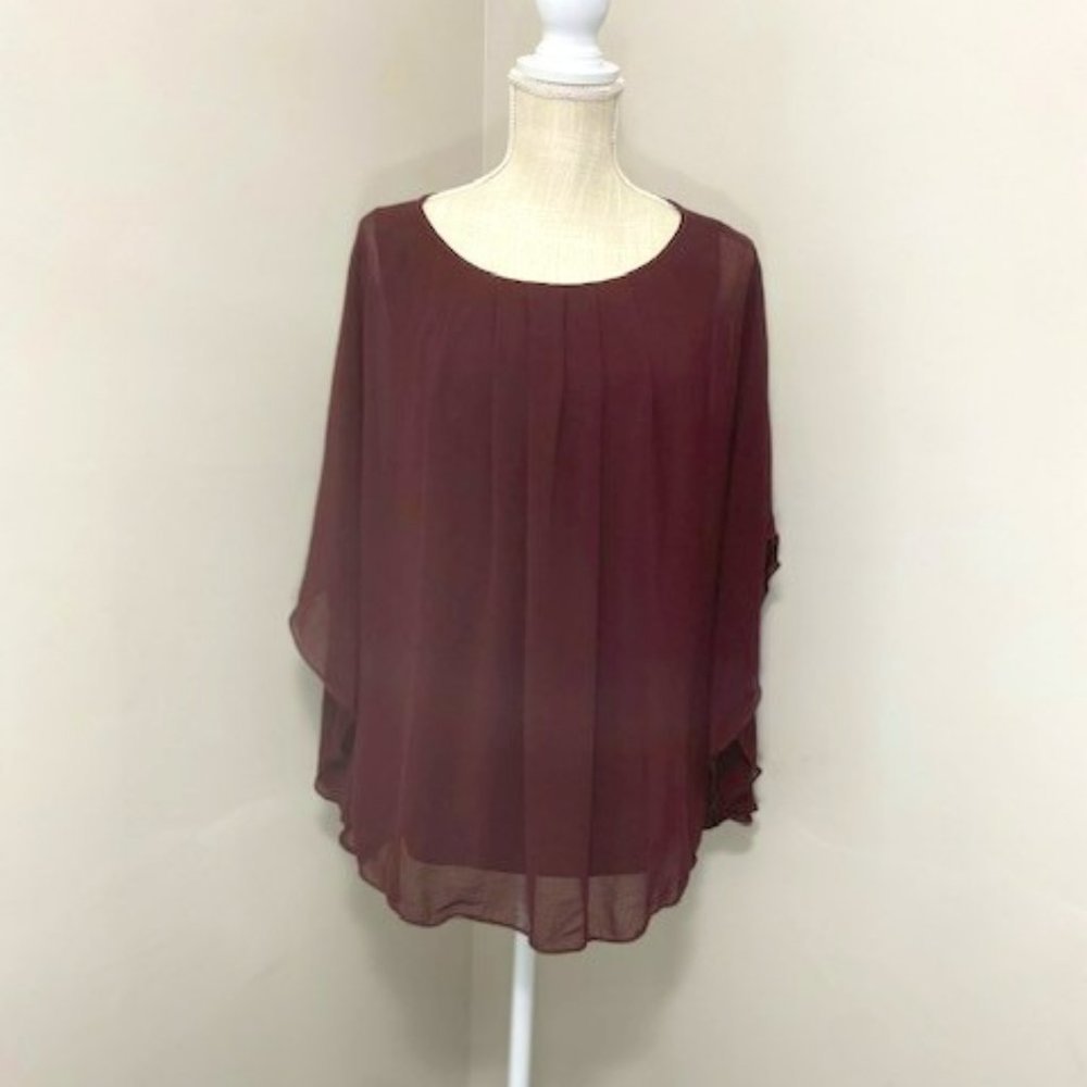 Sophie Max Burgandy Blouse Size M